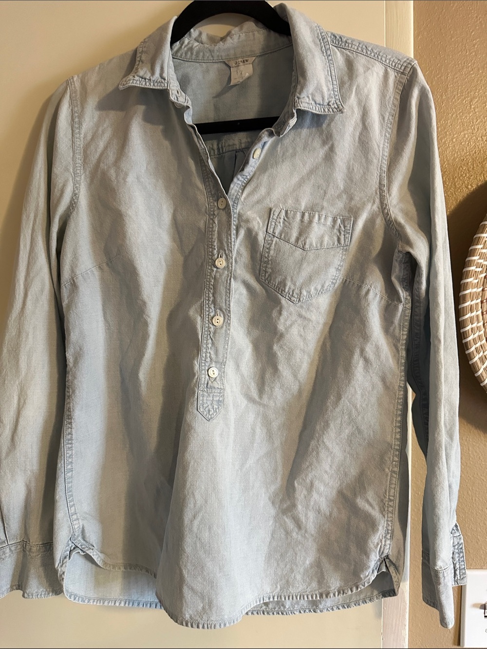 J. Crew Light Blue Women’s Chambray Button-Front Shirt